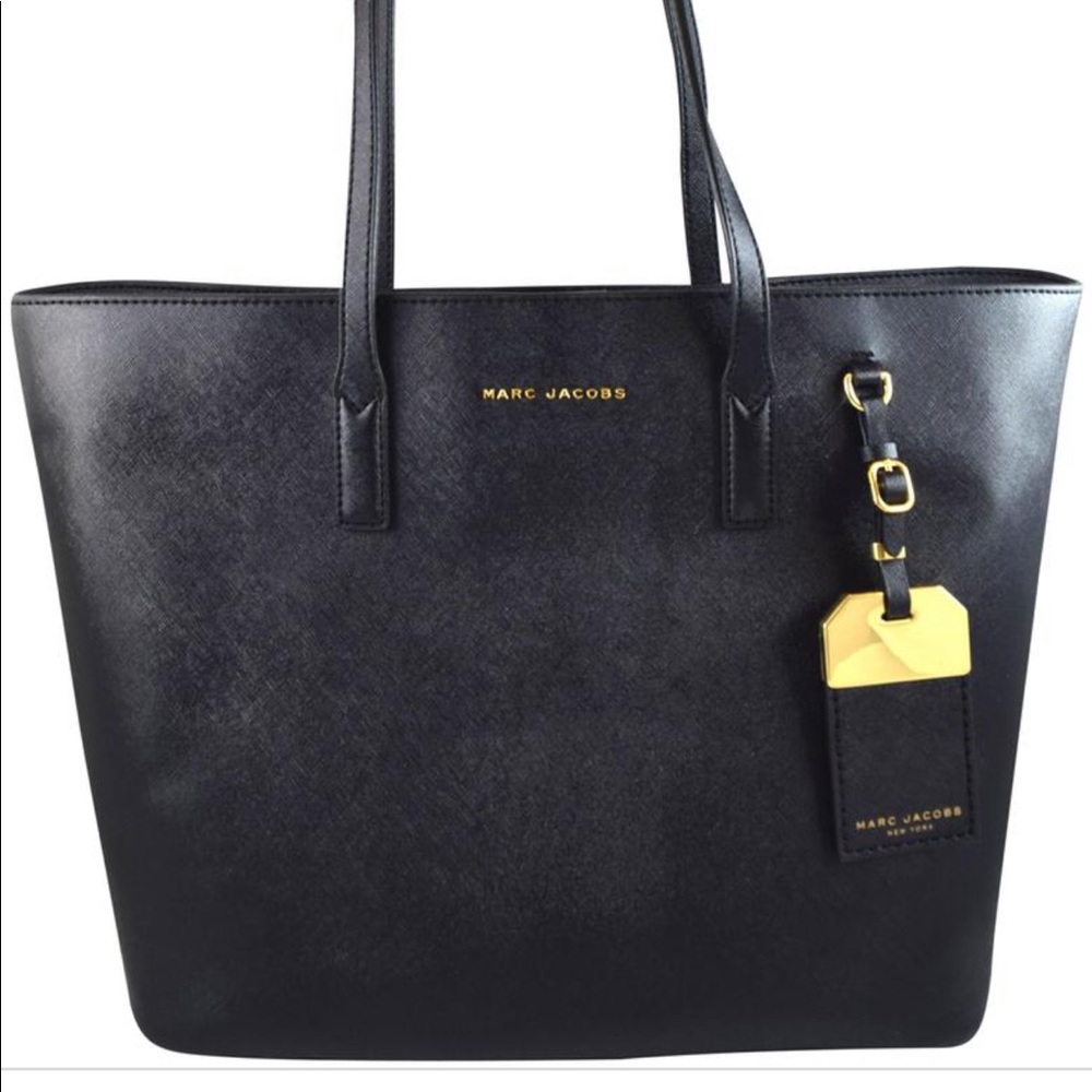 Black leather Marc Jacobs tote (metal tag is not included)